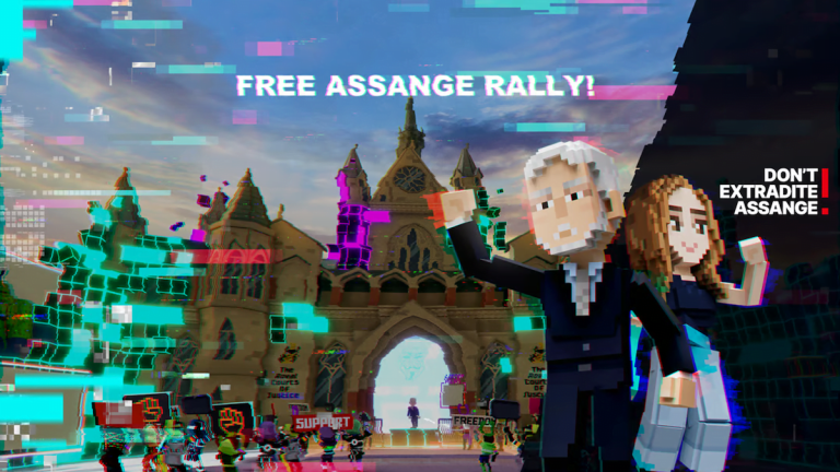 A Virtual Stand for Julian Assange: Political Rally in The Sandbox